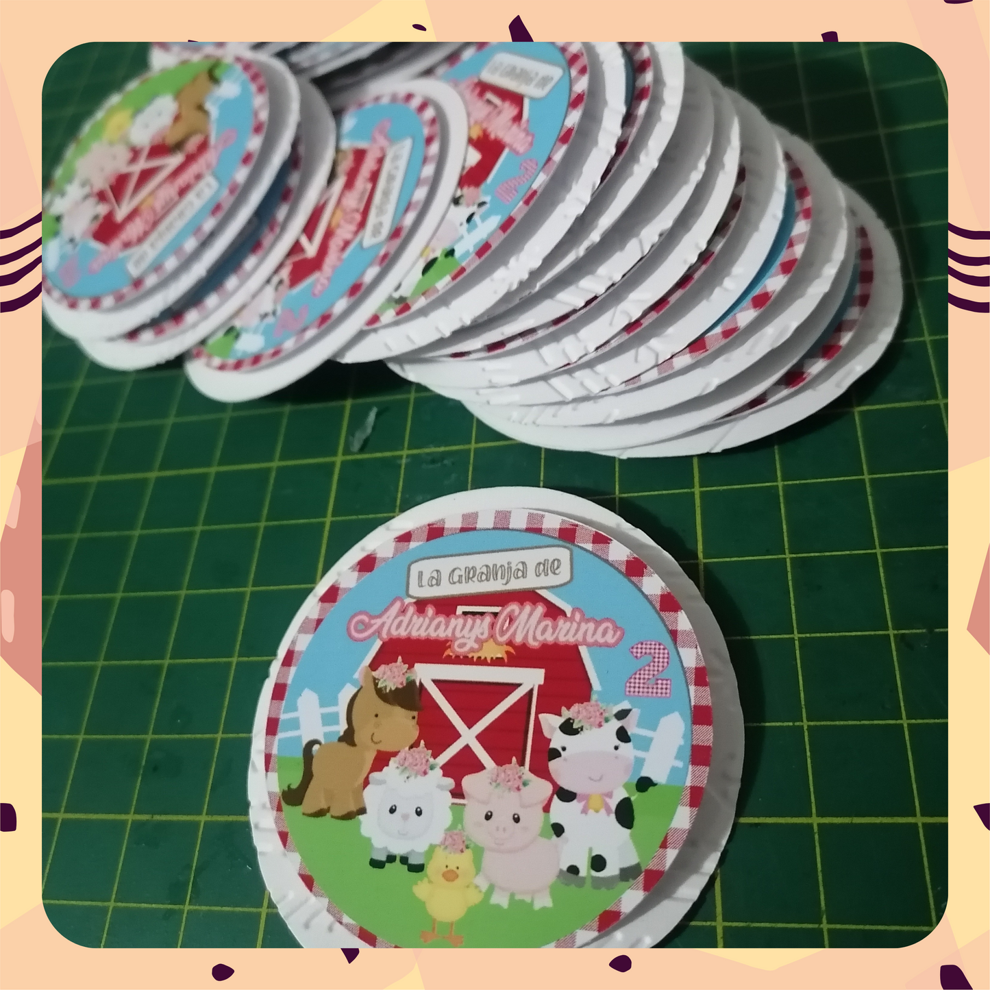 Tag Redondo Doble capa