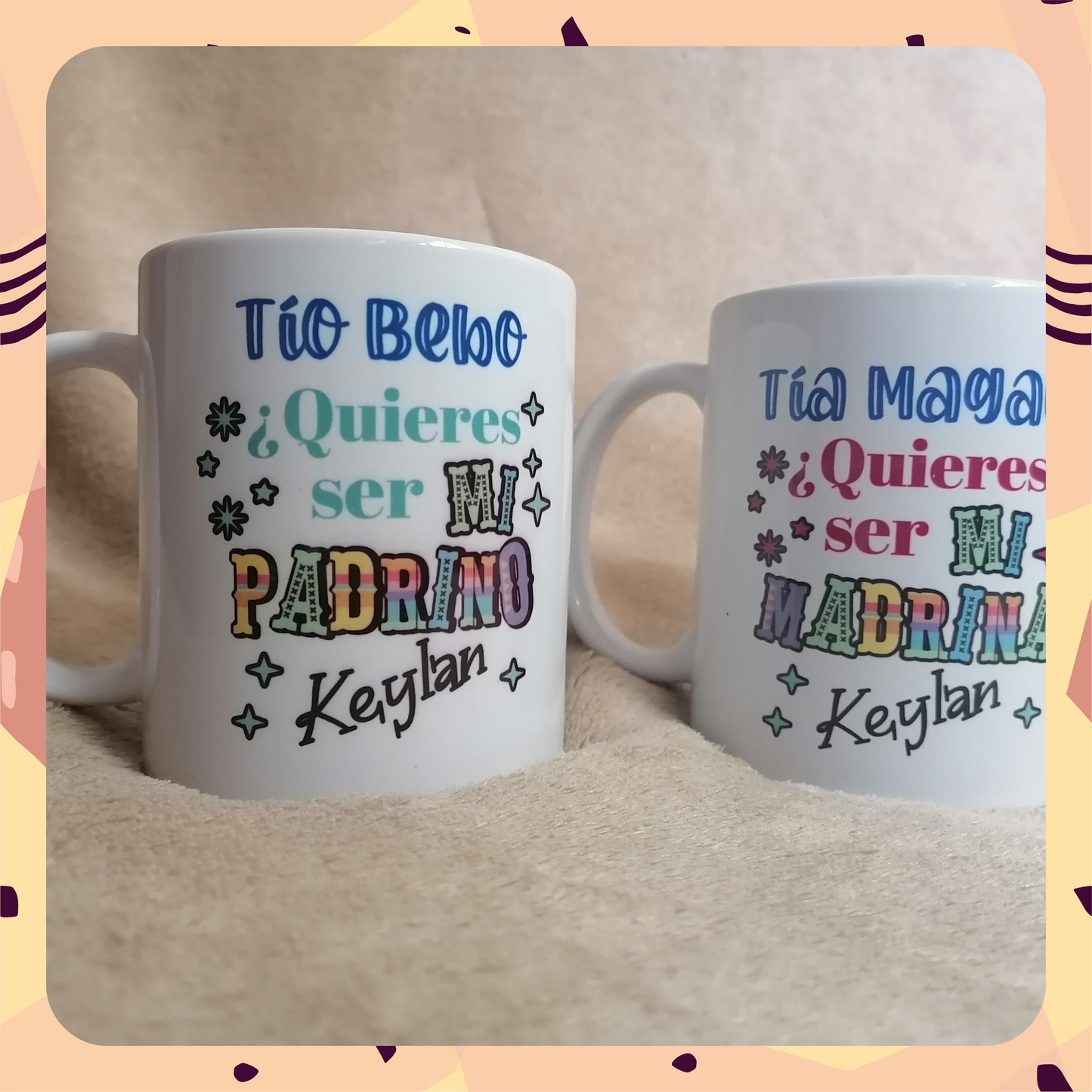 Tazas para petición de Padrinos